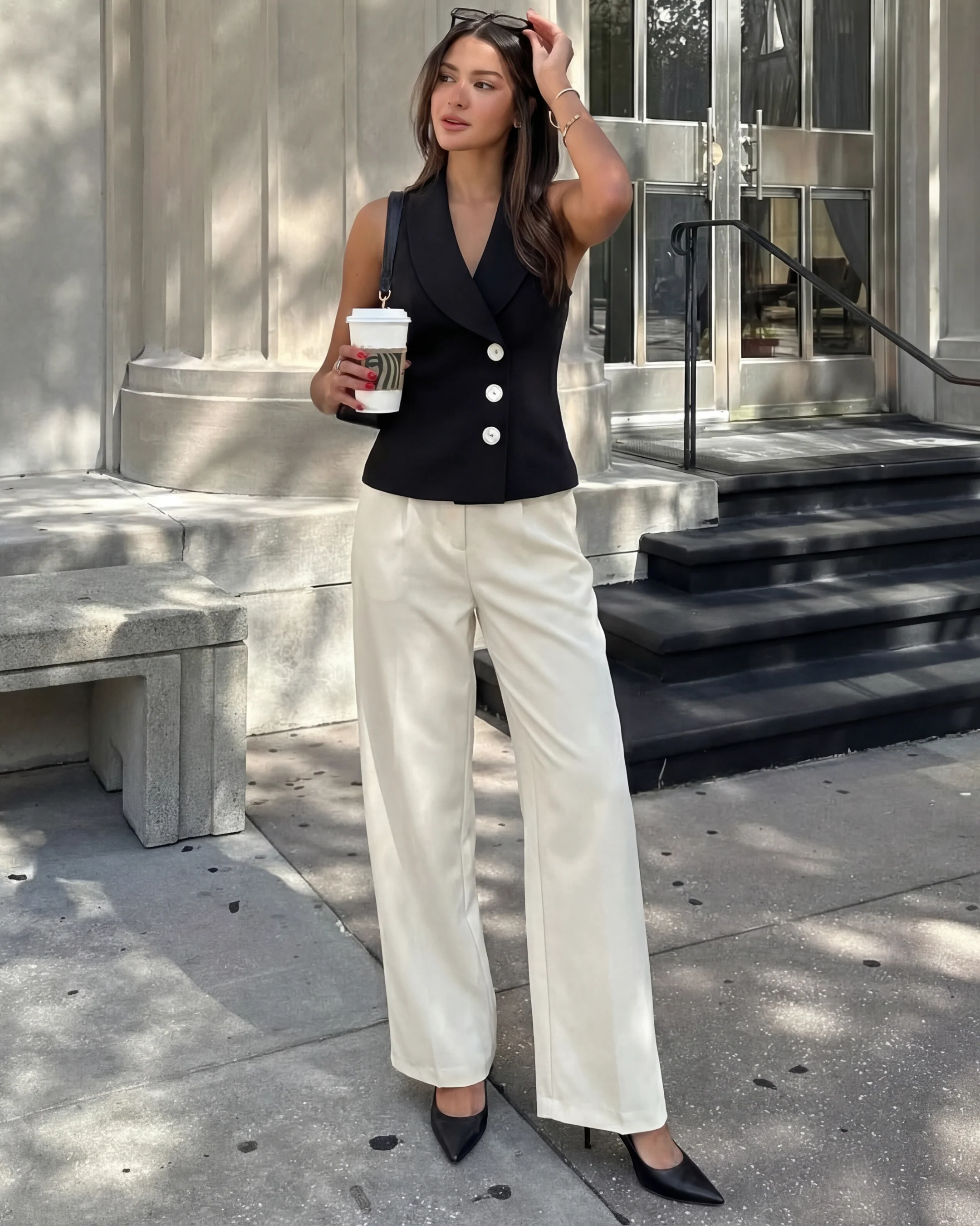 Asymmetrical Scoop Neckline Waist Coat - Image 3