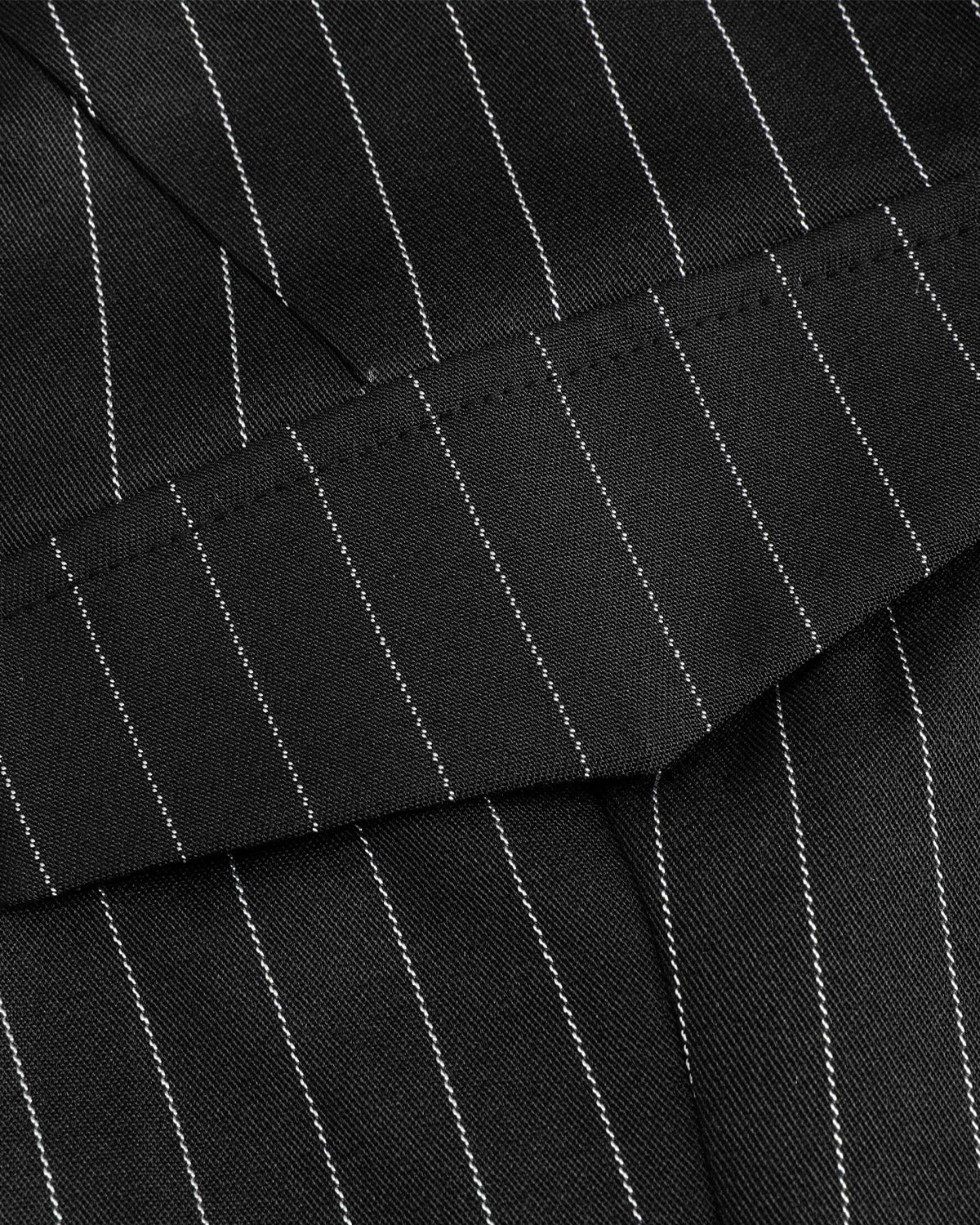 Black Pinstripes Notch Hem Vest - Image 7