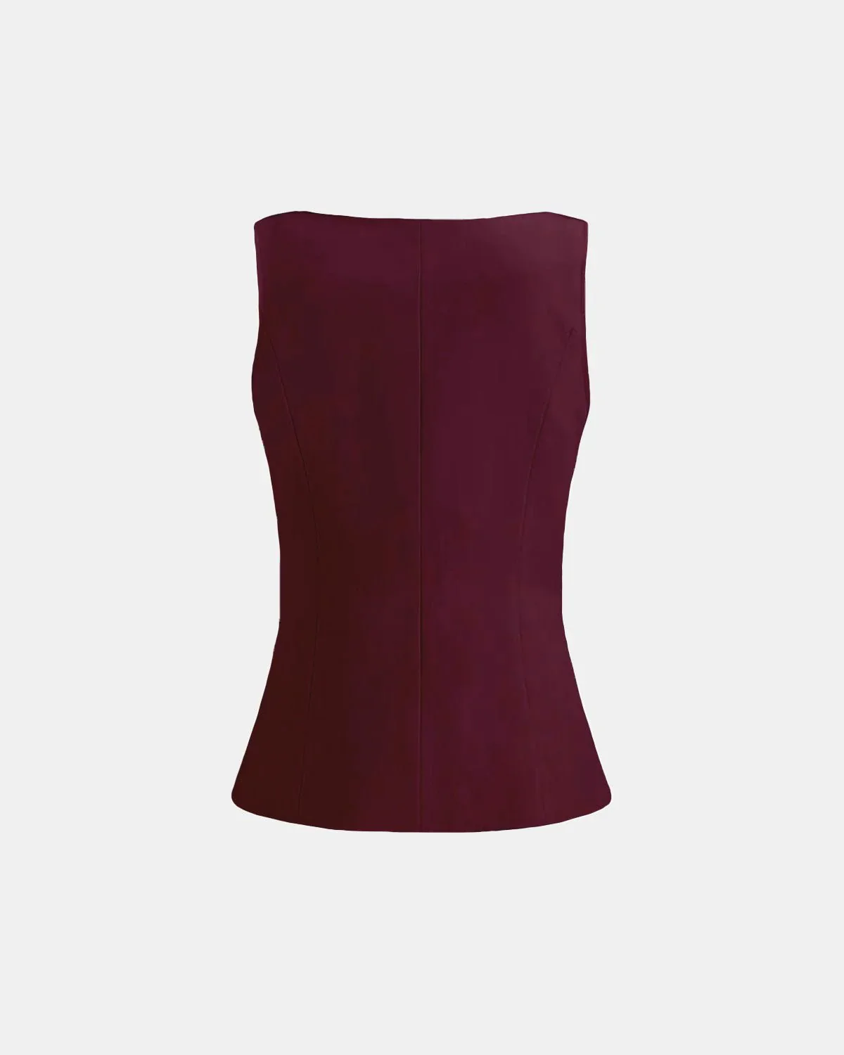 Maroon Boat Neck Buttoned Waist Coat - Image 5