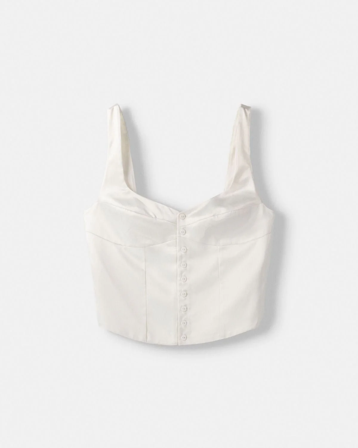 White Fitted Button Top - Image 4