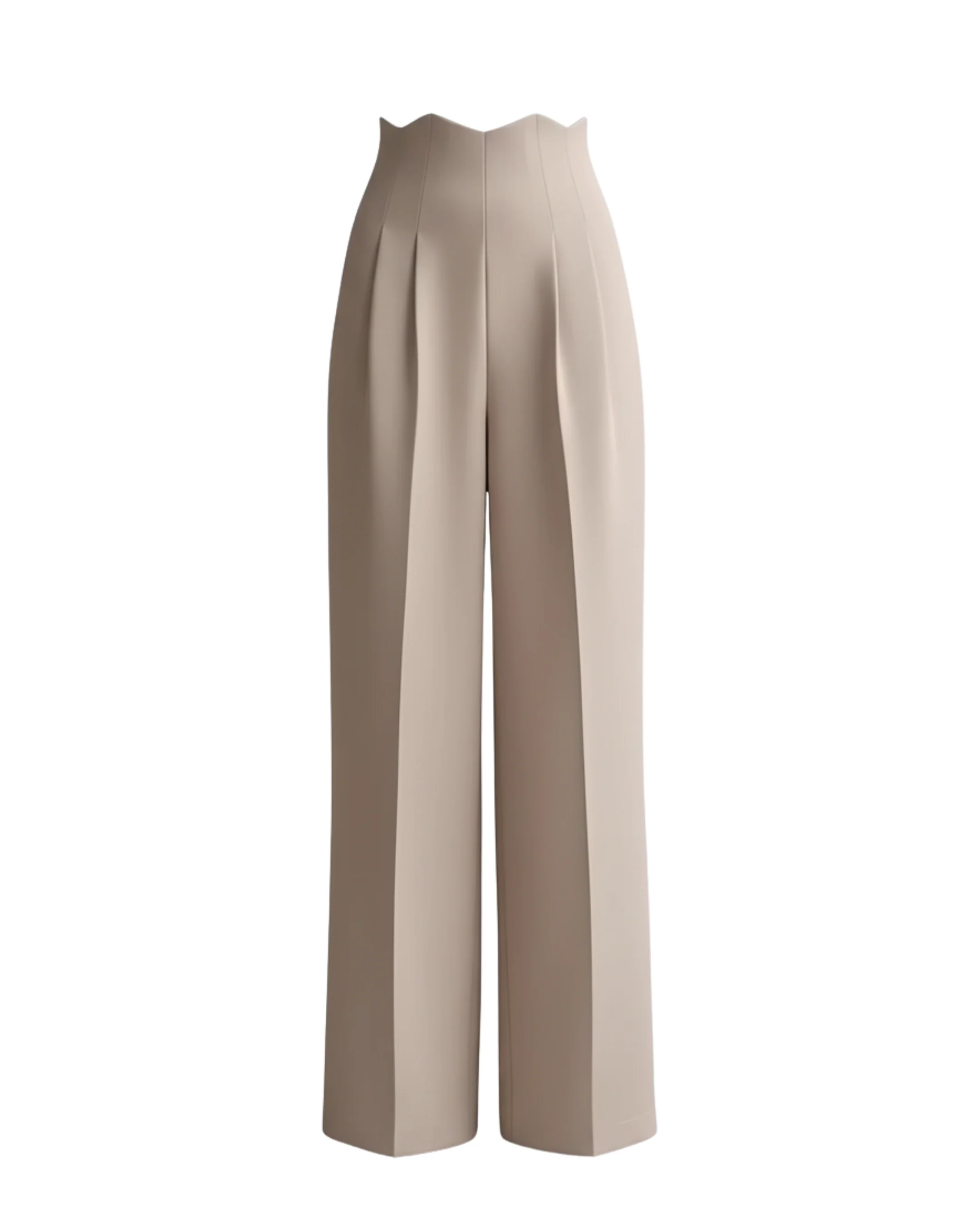 Beige Corset Waist Tailored Pants - Image 4