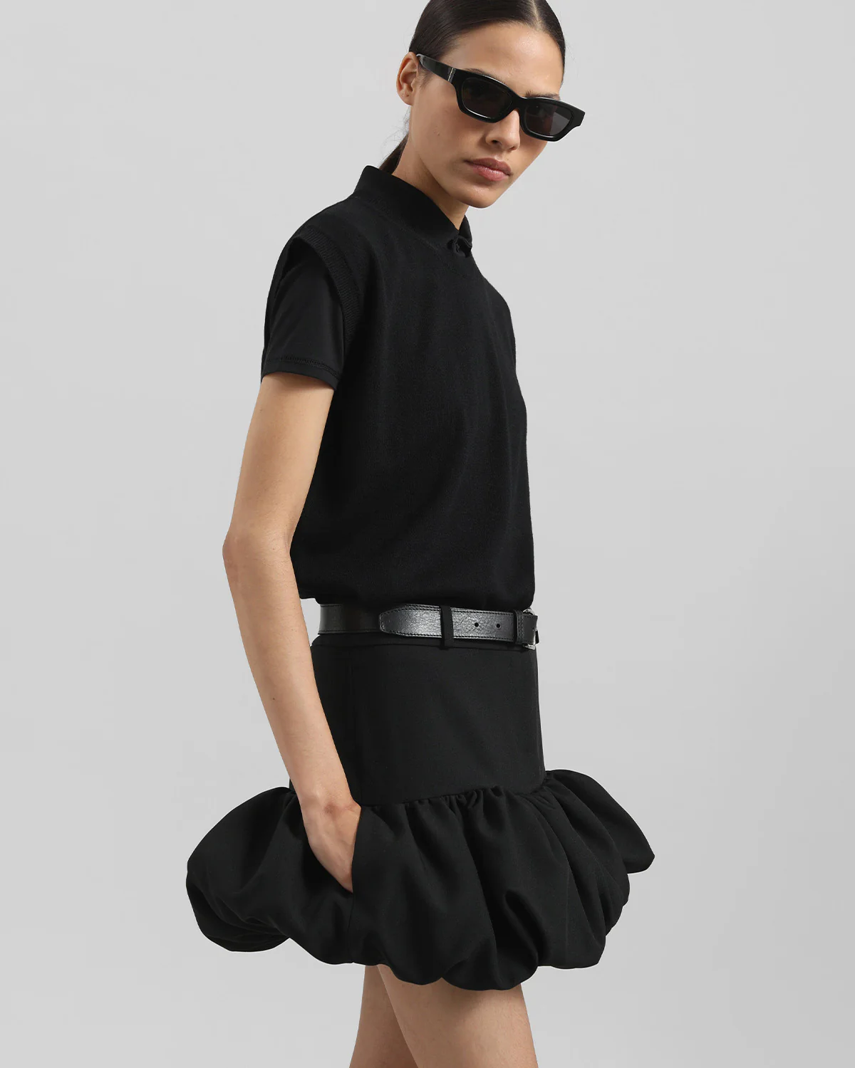 Gathered Bubble Hem Skirt - Image 3
