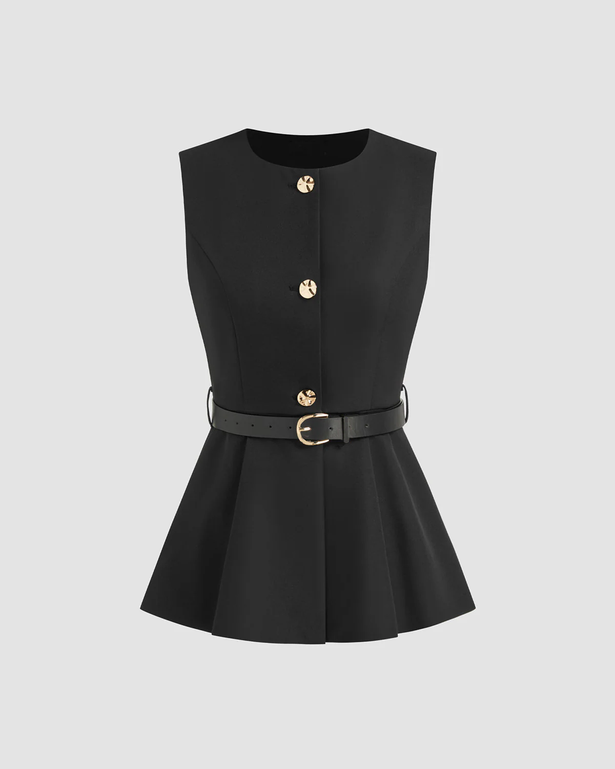 Gold Accent Vest In Black - Image 7