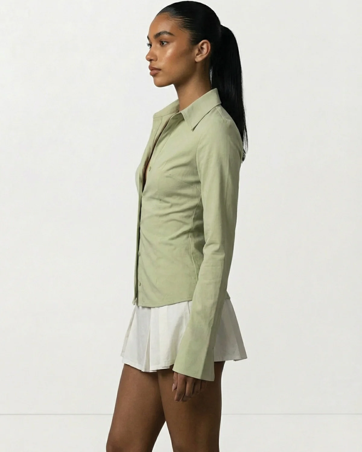 Green Flared Sleeves Shirt - Image 3