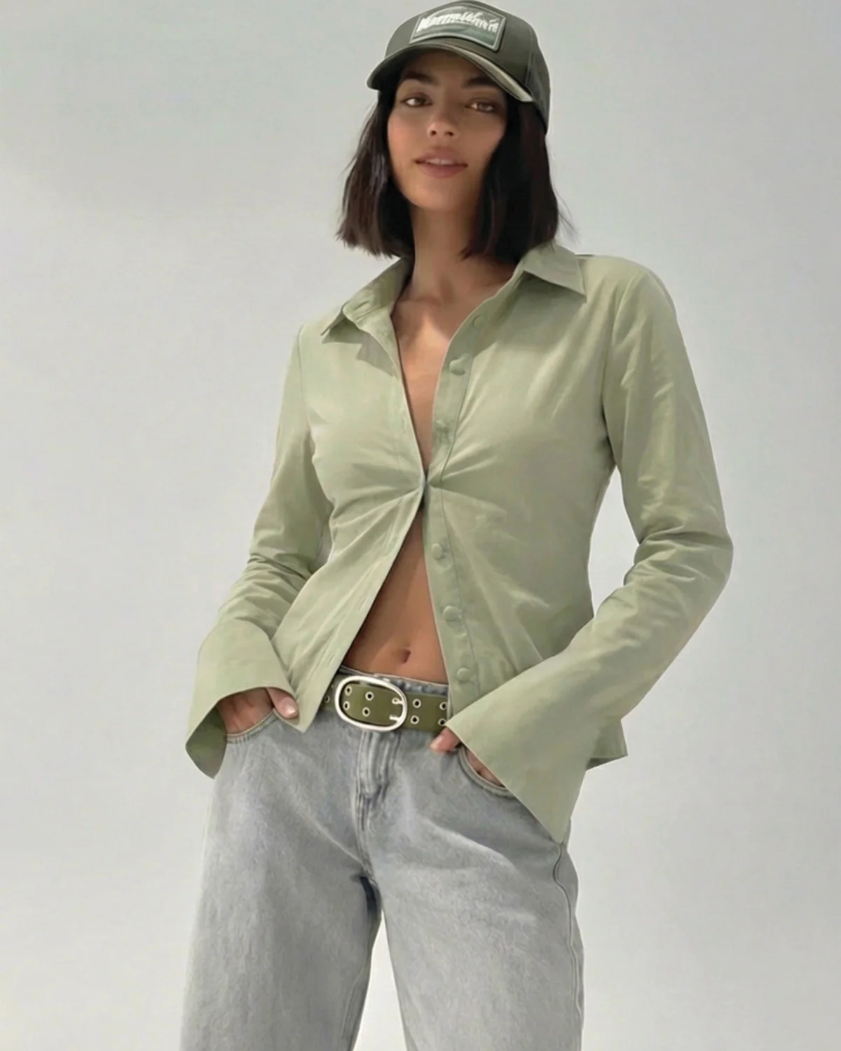 Green Flared Sleeves Shirt - Image 5