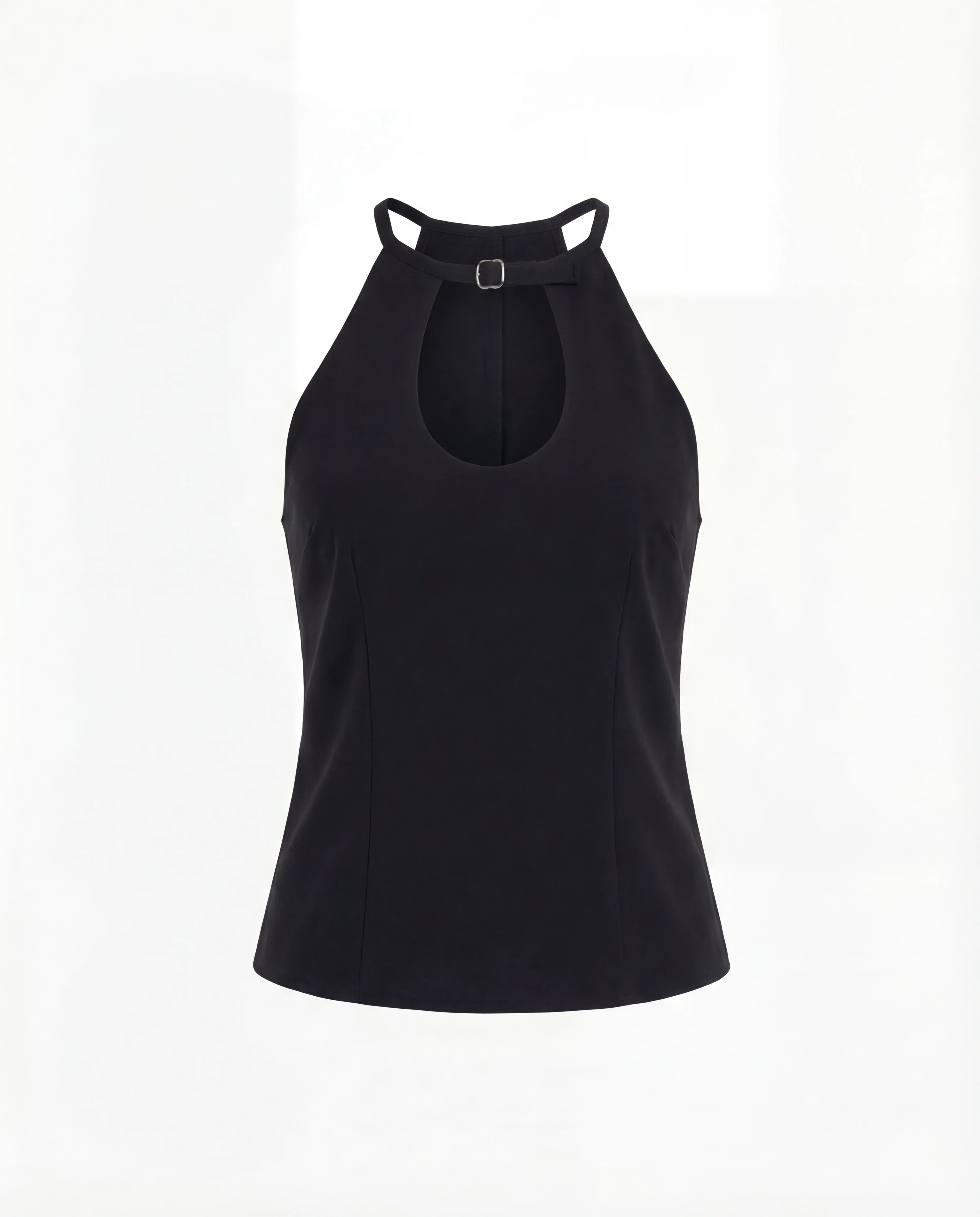 Belted Halter Top In Black - Image 6