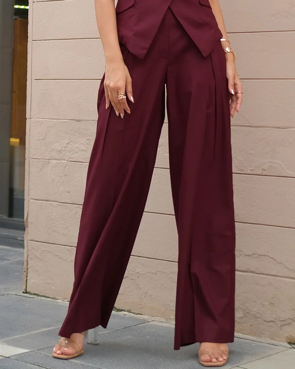 Maroon Tailored Suit Set - Image 4