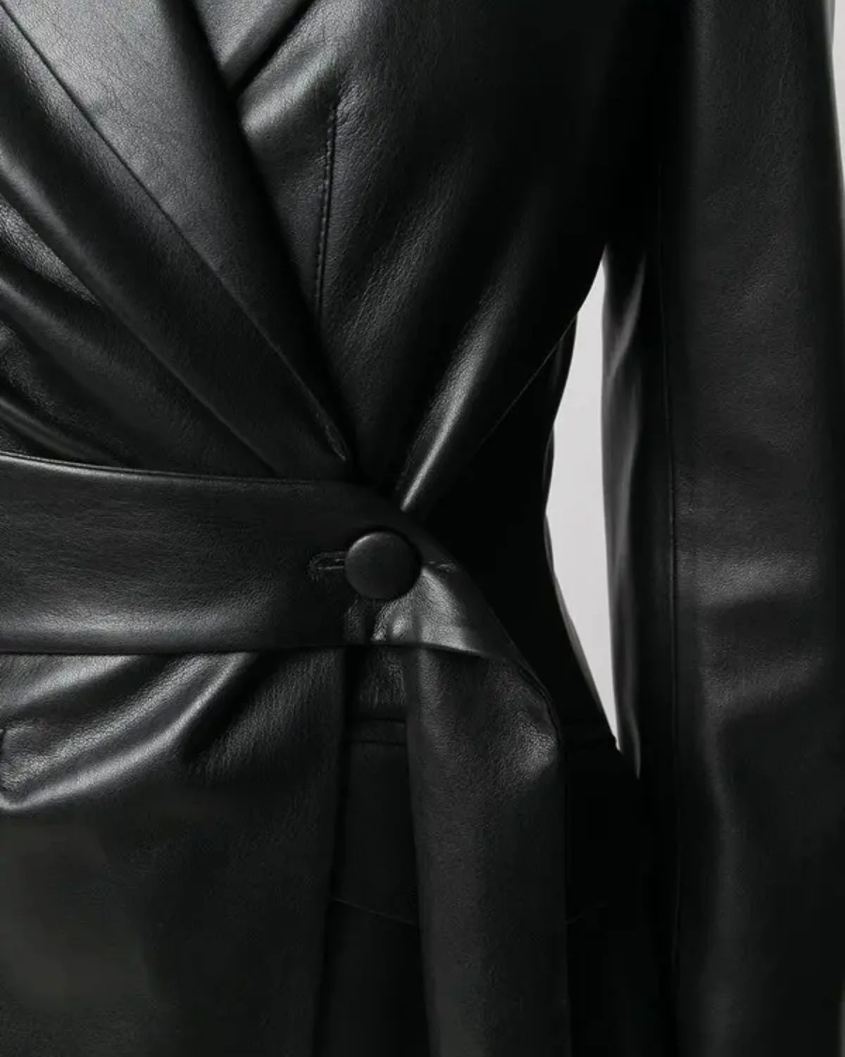 Peak Collar Wrap-Up Jacket with Belt - Image 5