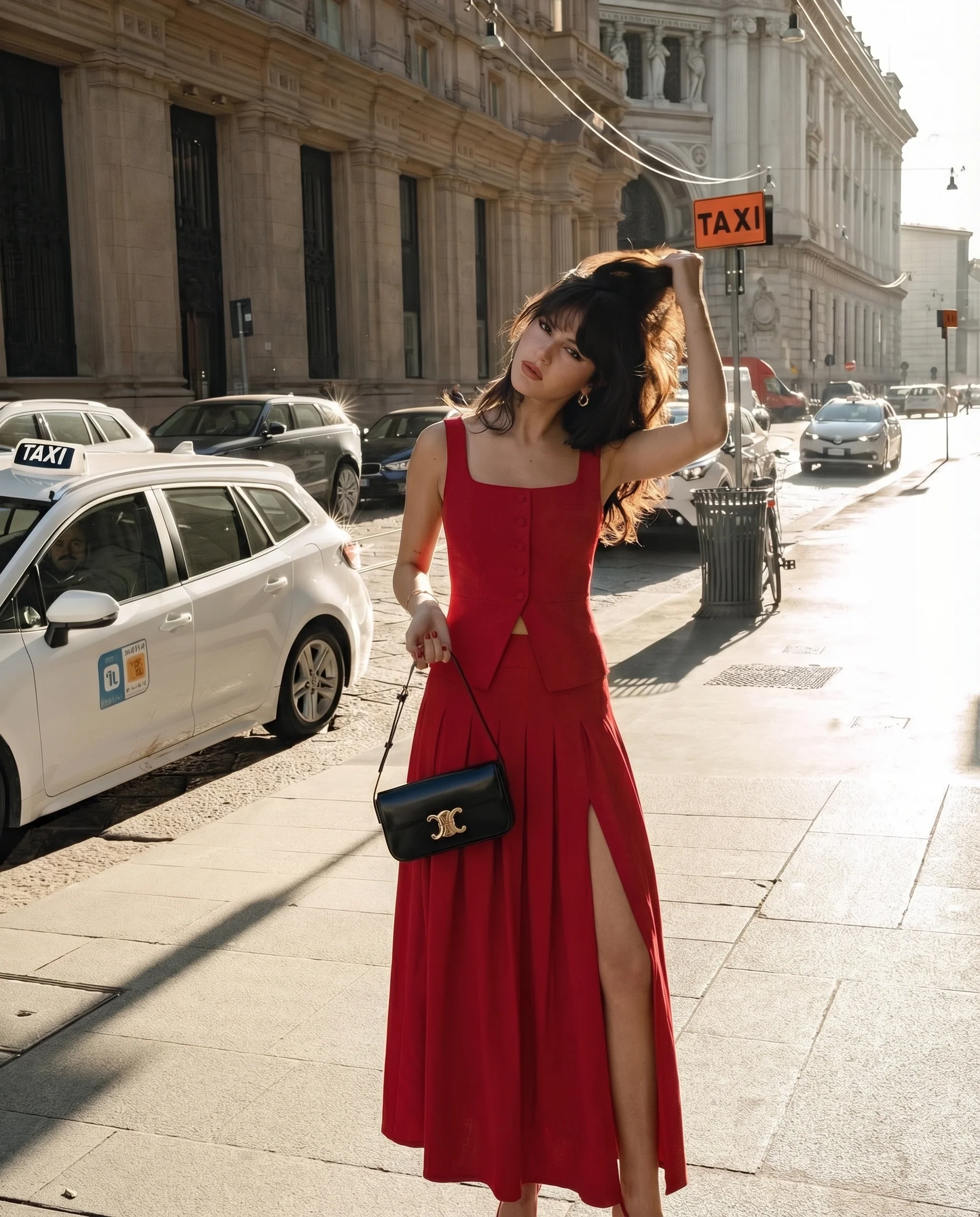Red Tailored Fit Co Ord Set