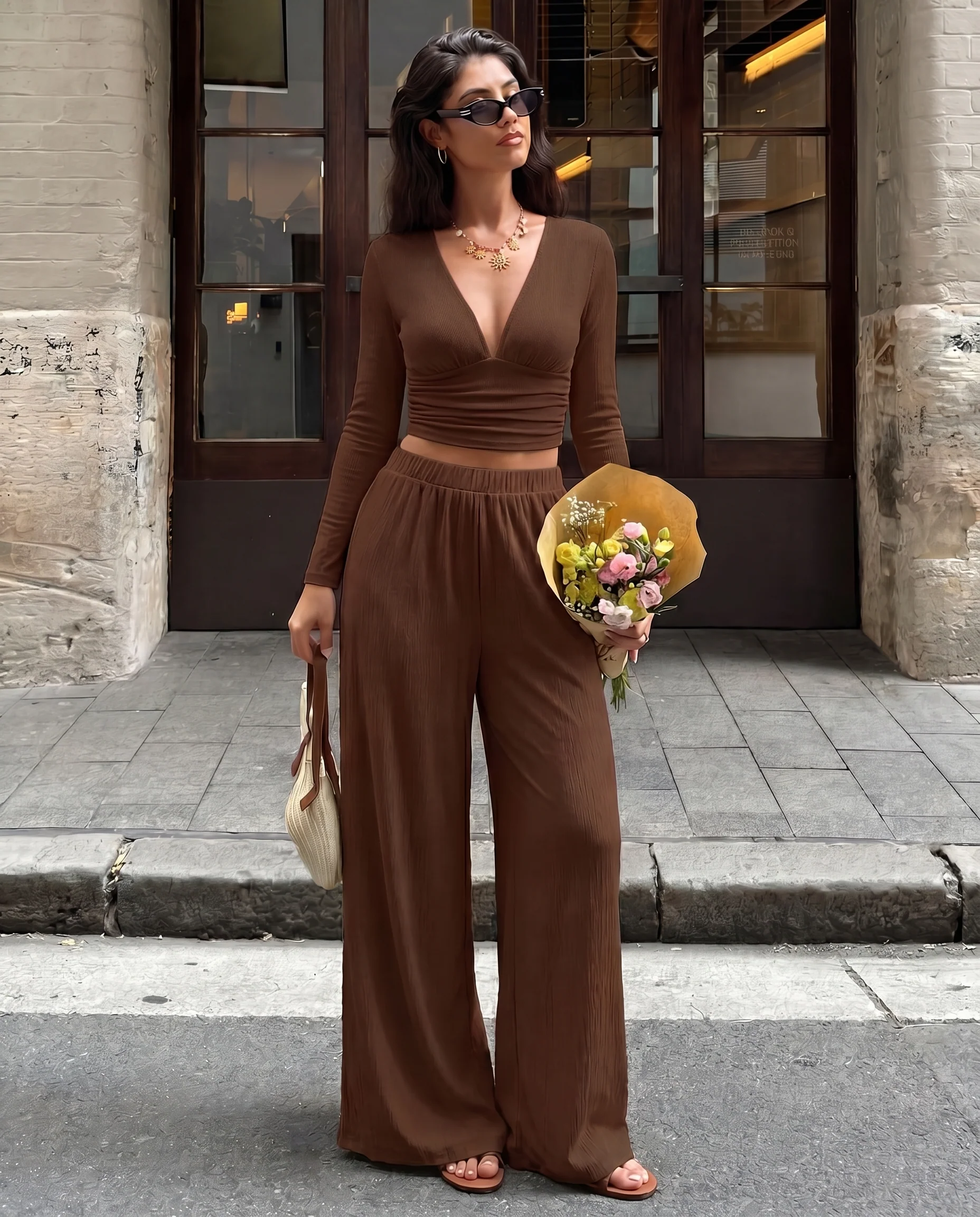 Ribbed Ruched Co Ord Set