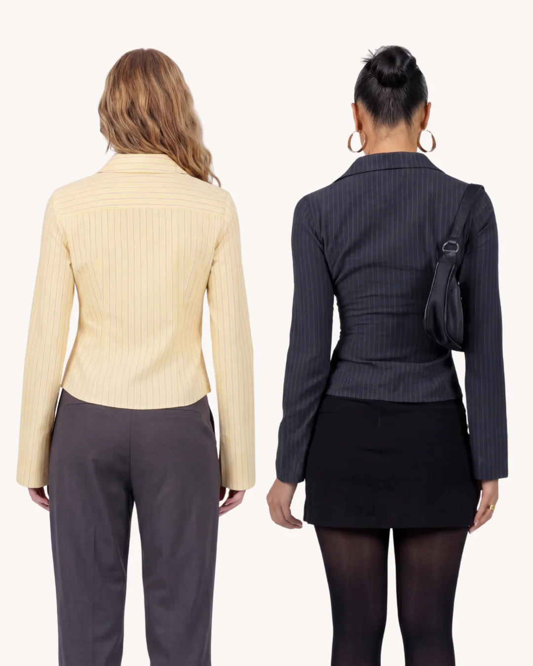 Set Of Two Pinstripes Flared Sleeves Shirt - Image 2