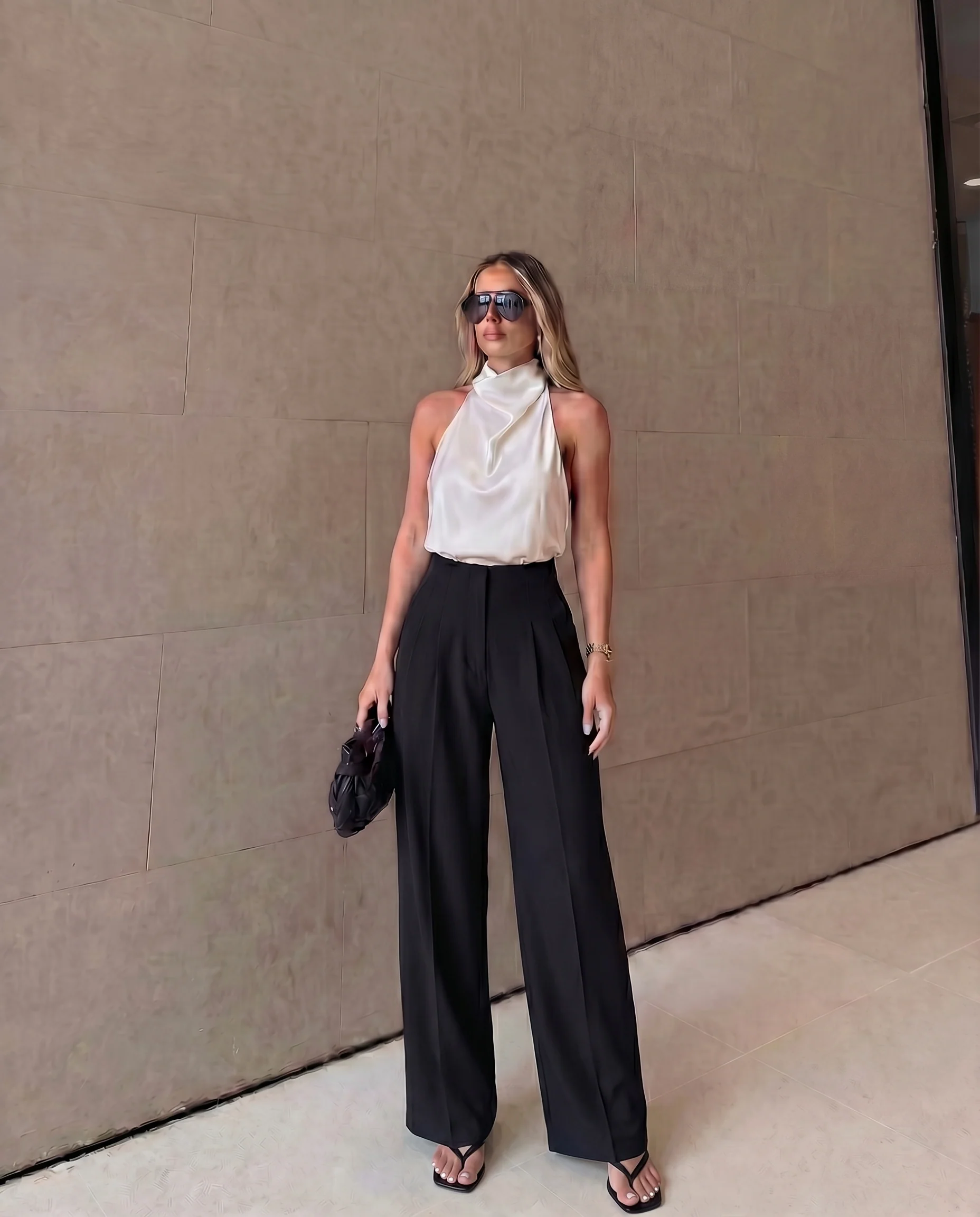 Black Korean Fit Trousers - Image 2