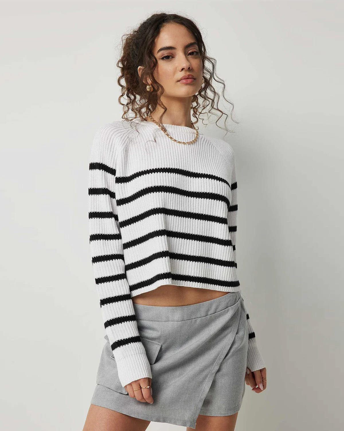 Striped Raglan Sleeve Top