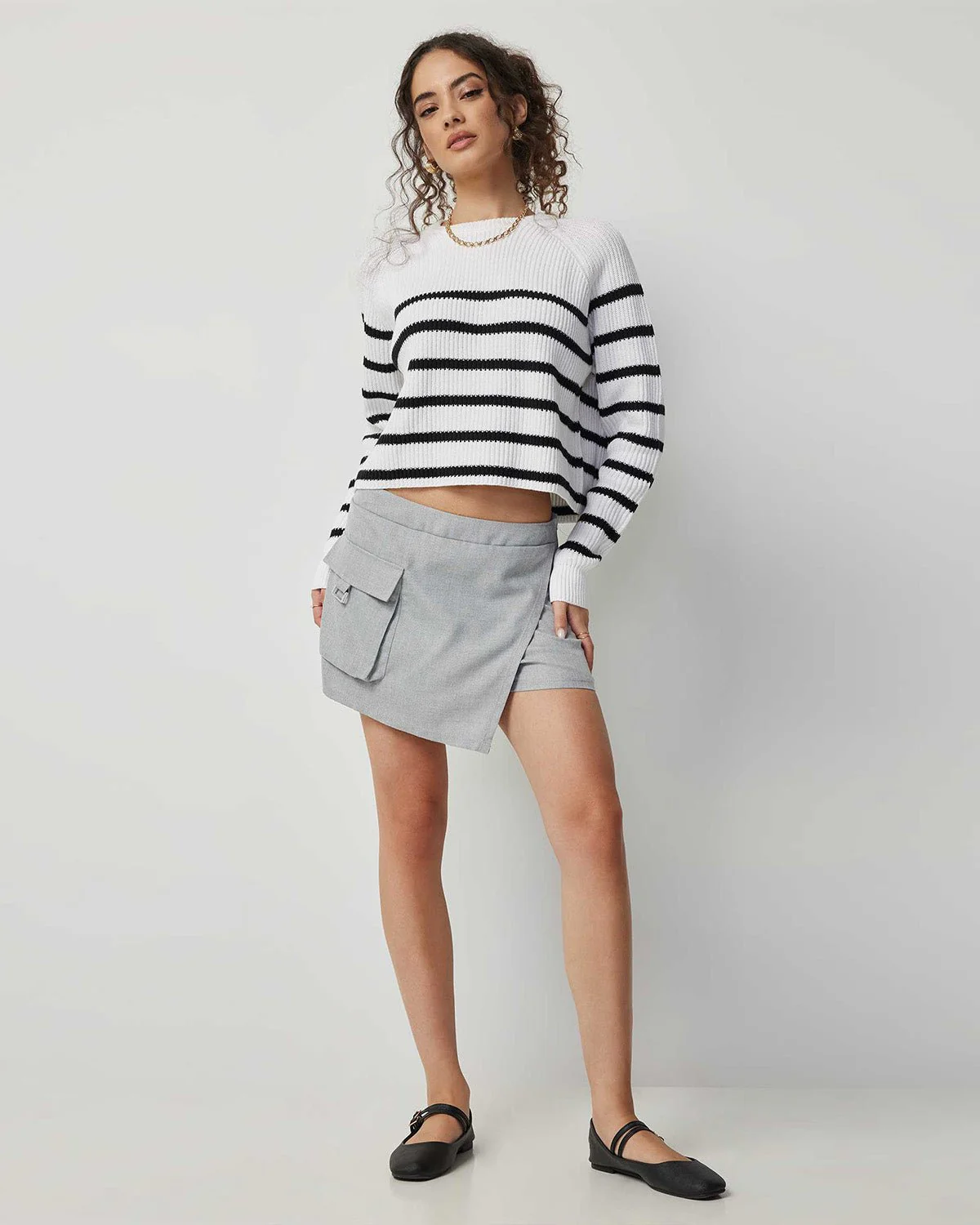 Striped Raglan Sleeve Top - Image 3