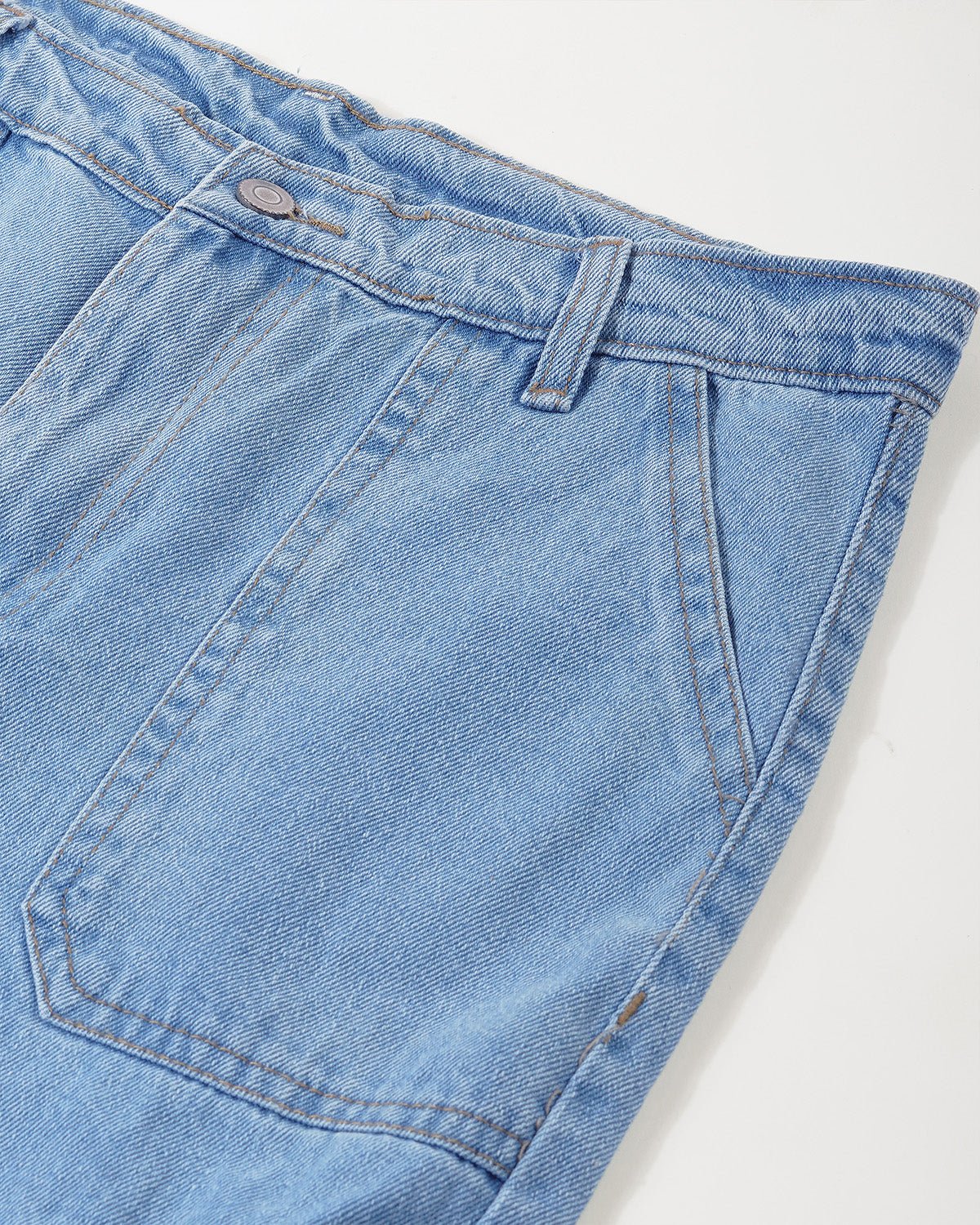 Light Blue Washed Cargo Jeans - Image 6