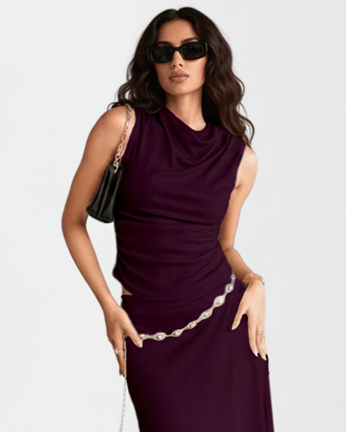 Wine Ribbed Co-ord Set - Image 5